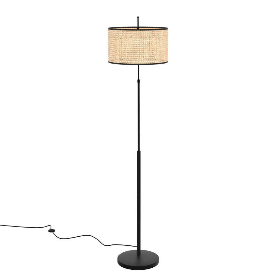 Lampadaire en rotin et métal - AIMÉE