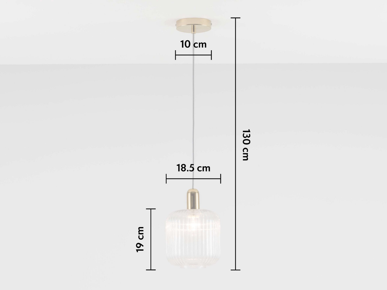 Plafonnier lustre en verre strié