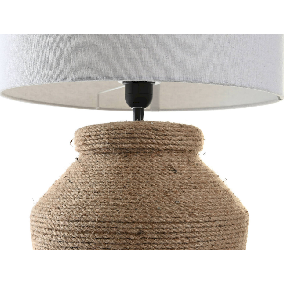 Lampe de table en corde et abat-jour lin Cottage