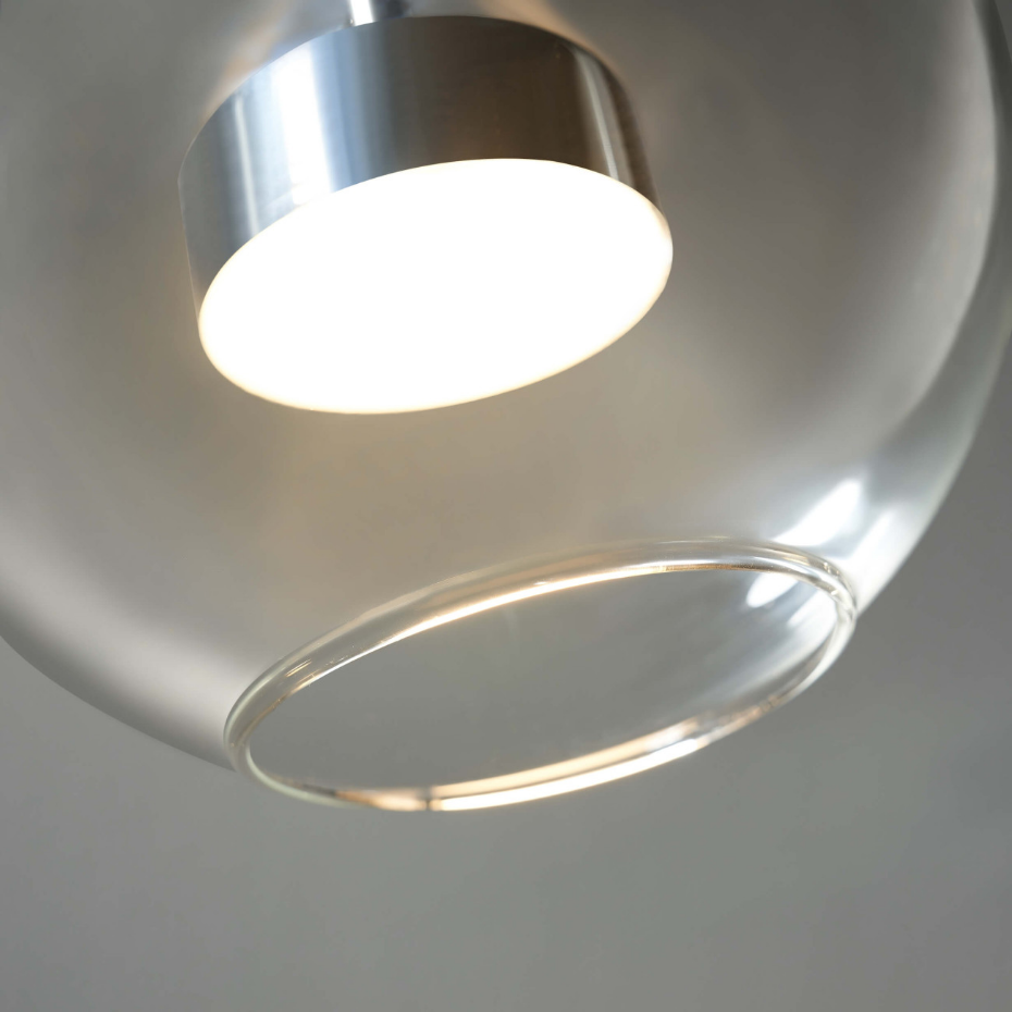 Suspension  chromée à trois verres - GICA