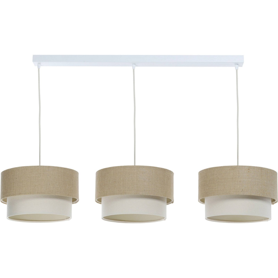 Suspension rectangulaire en jute et lin Boho