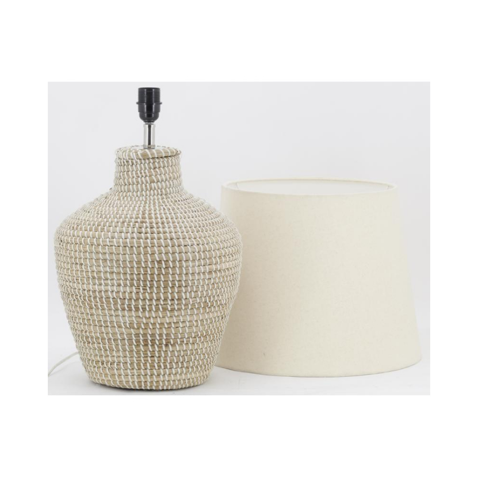Lampe en jonc et coton Amphore