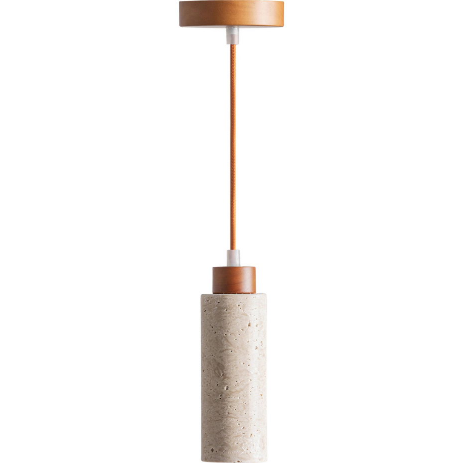 Lustre suspendu en travertin finition texturée