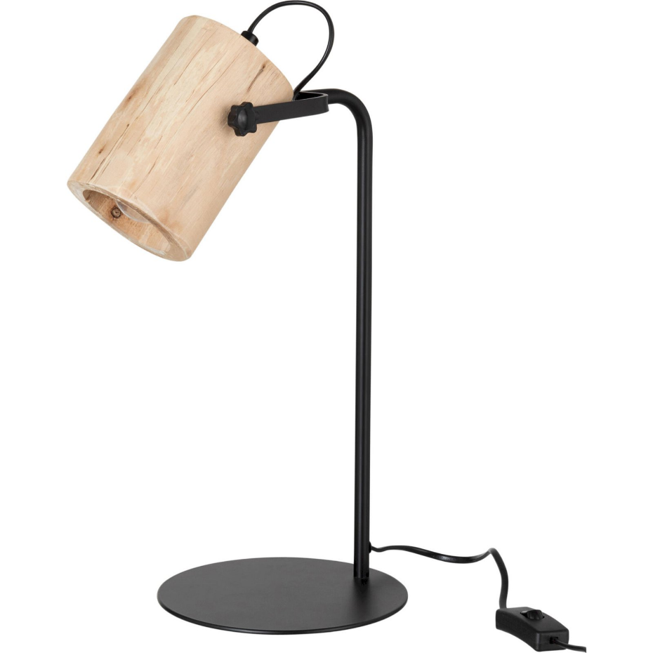 Lampe de bureau en bois forme ronde