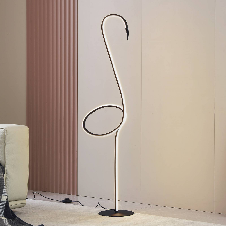 Lampadaire en métal moderneLED, Pajaro