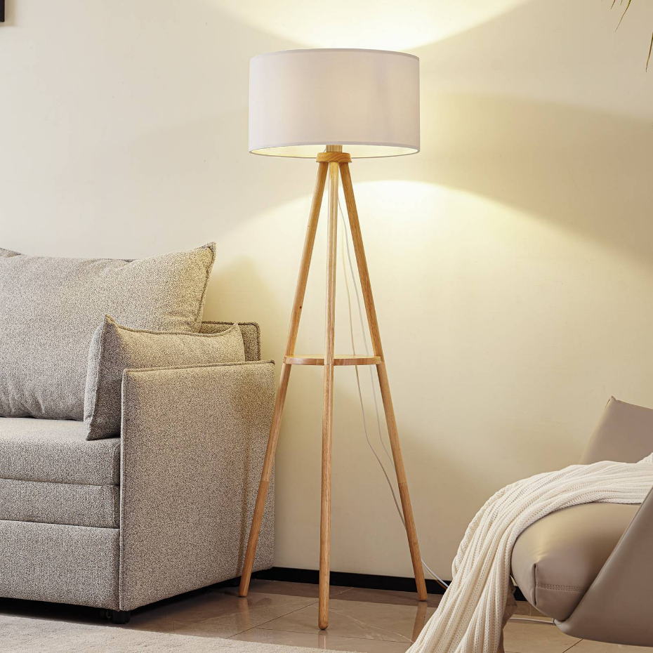 Lampadaire en bois traditionnel, Adamio