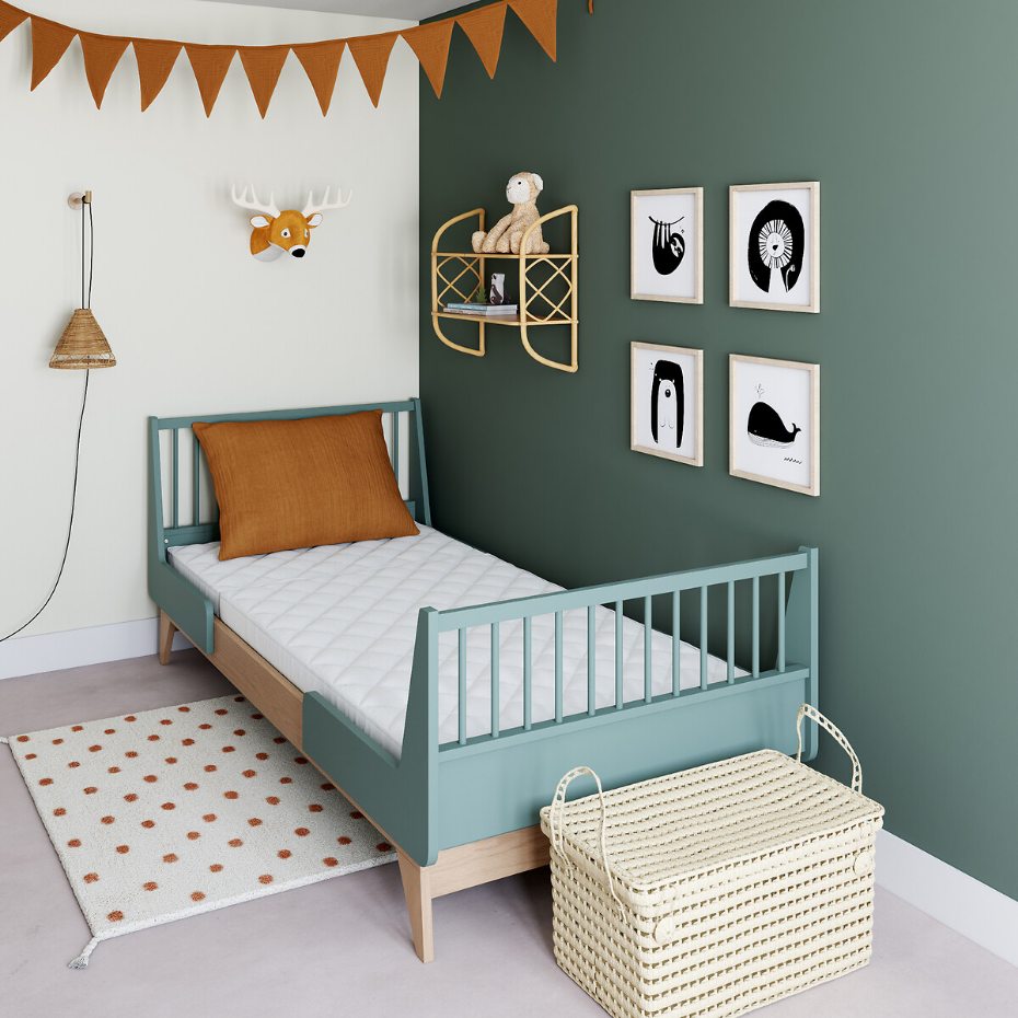 Matelas mousse en 2 parties, lit évolutif enfant