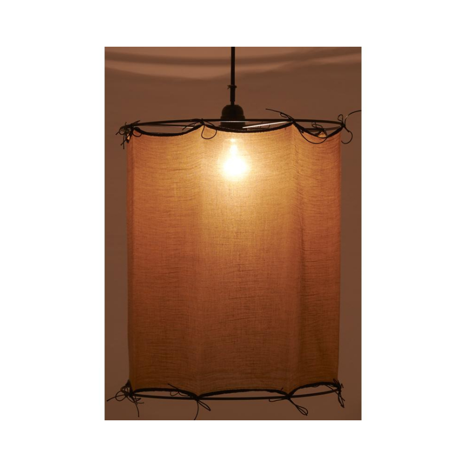 Abat-jour pour suspension en coton Riad Moyen Safran