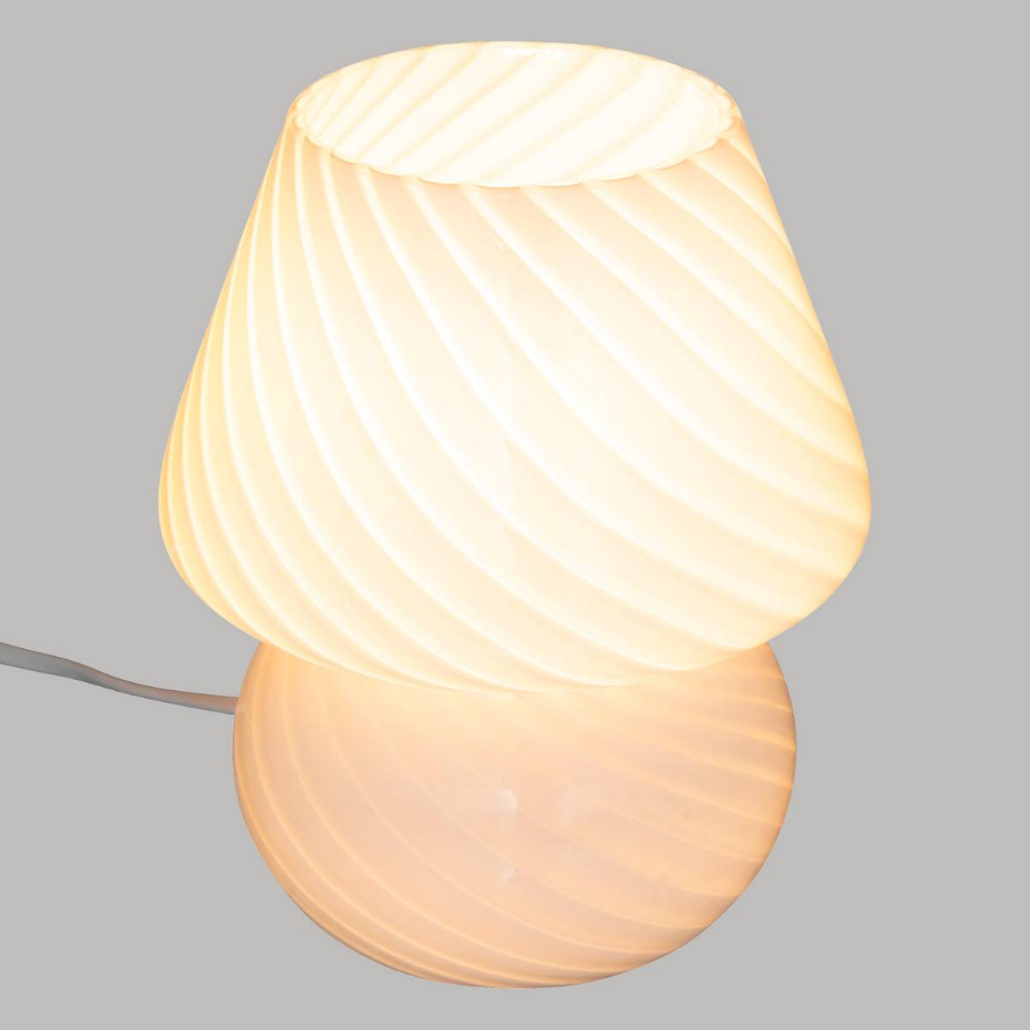 Lampe champignon verre strié CARA