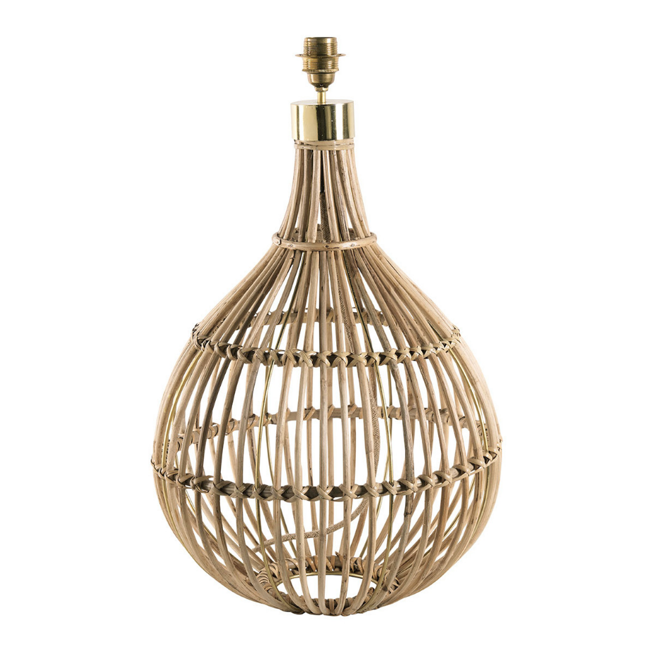 Pied de lampe en rotin