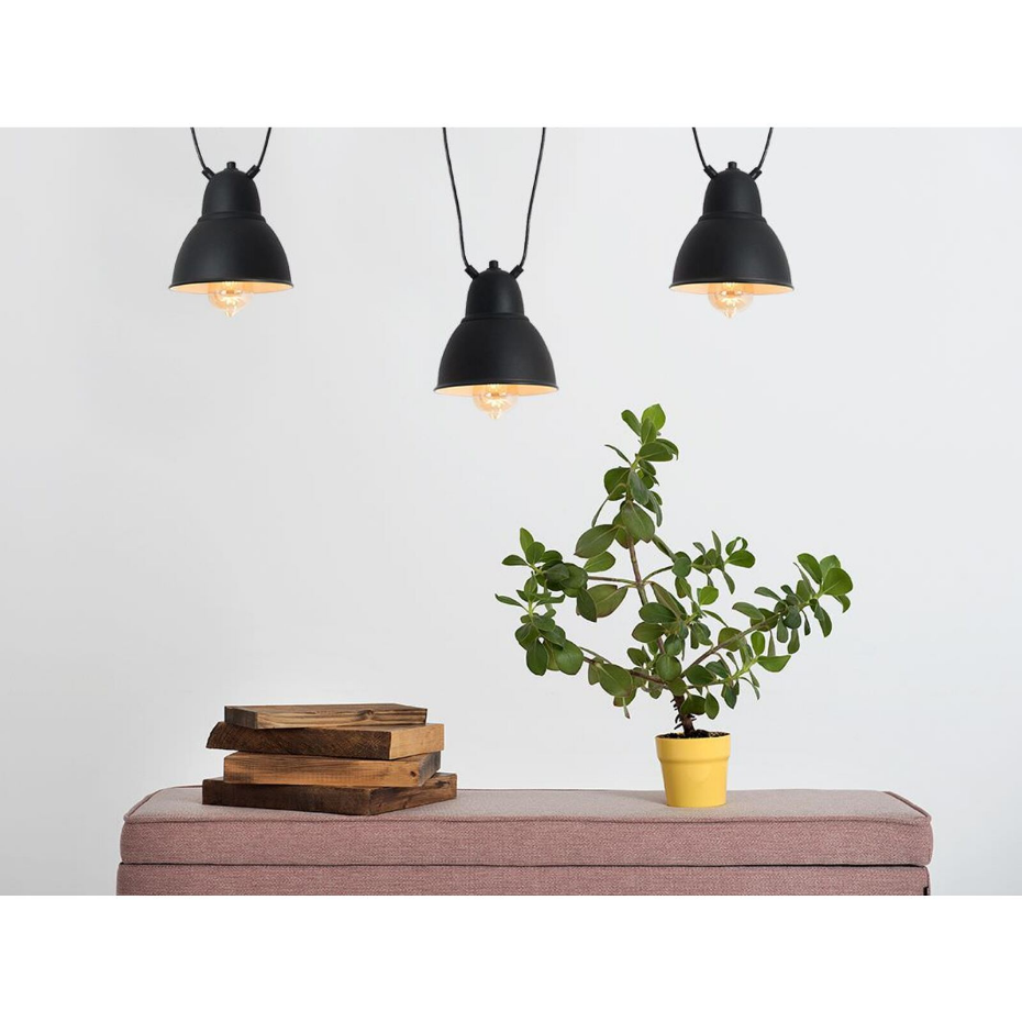Suspension trois lampes en acier Coben