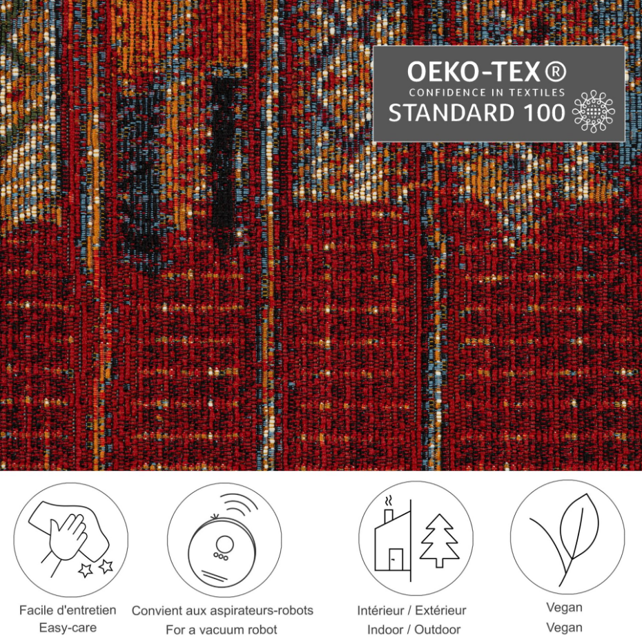 Tapis d'extérieur tissé plat à motifs géométriques - Aurora