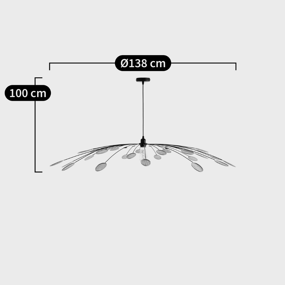 Suspension métal acier et cannage Ø138 cm, Léonie