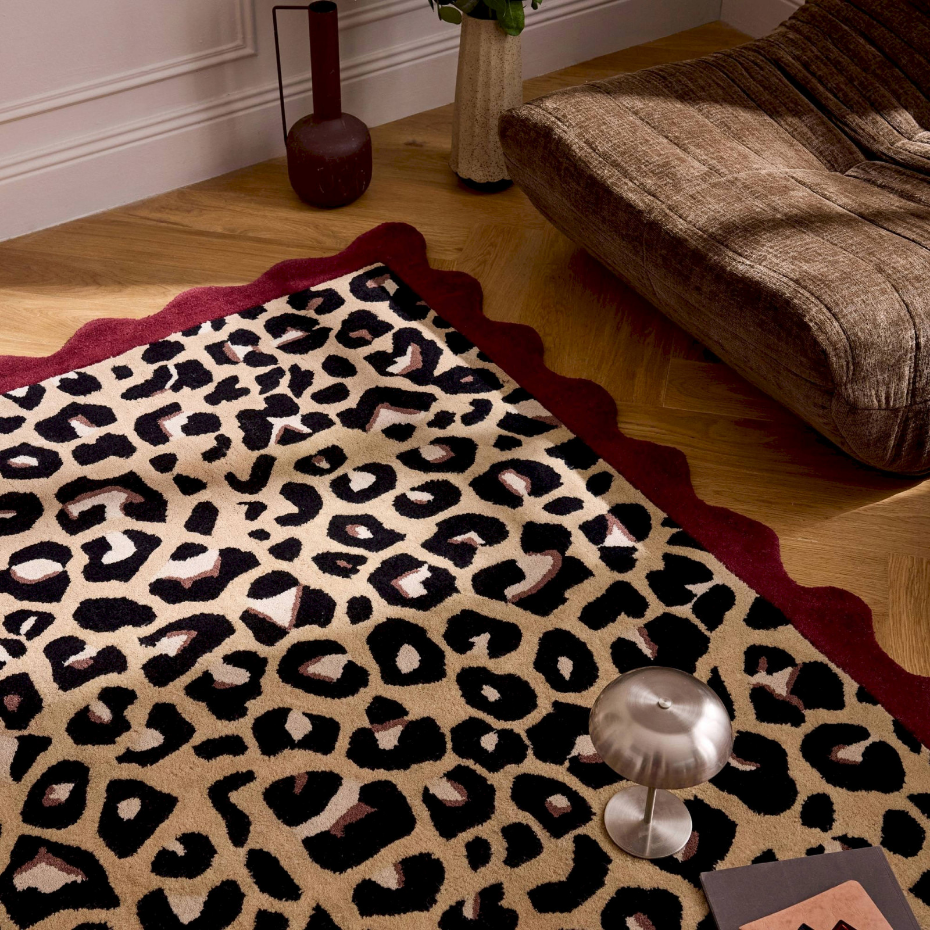 Tapis rectangulaire en laine et coton Âme fauve