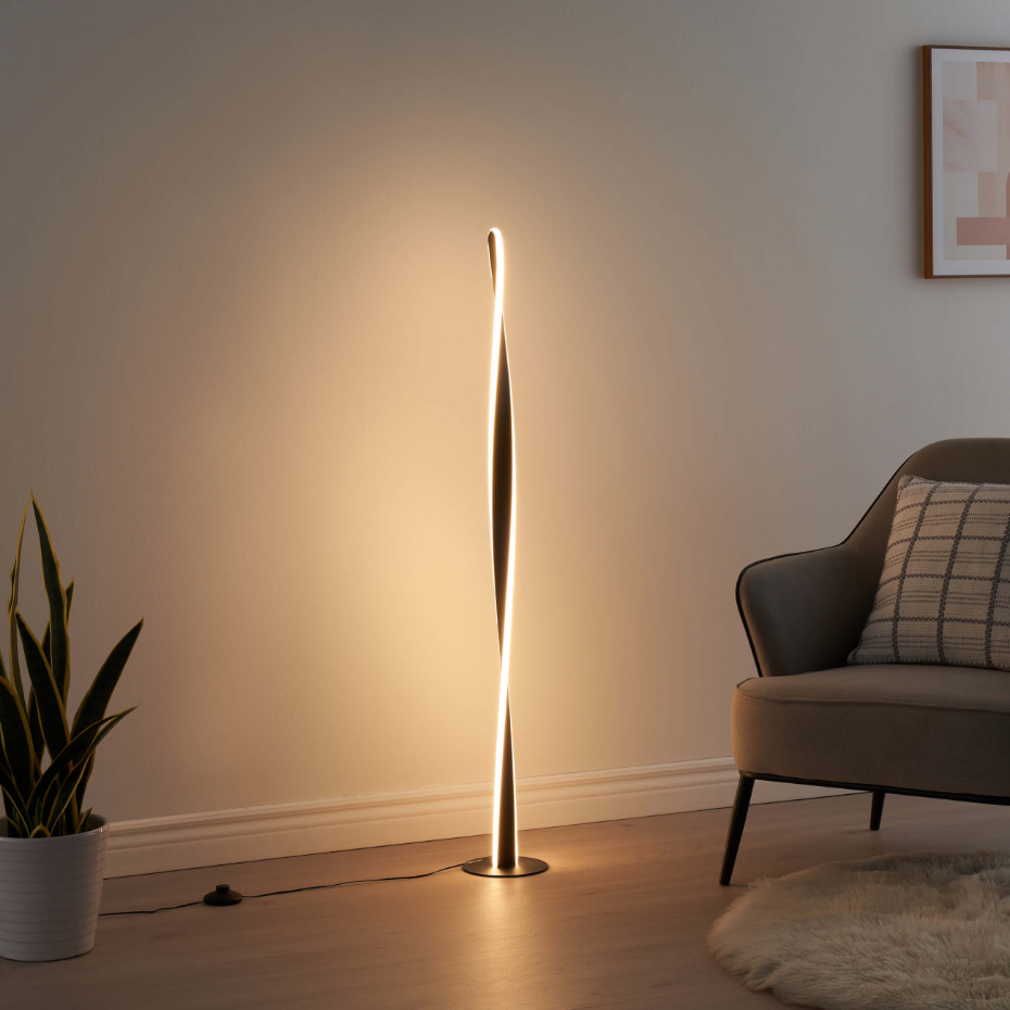 Lampadaire Design avec Torsade Unique – MAZEN