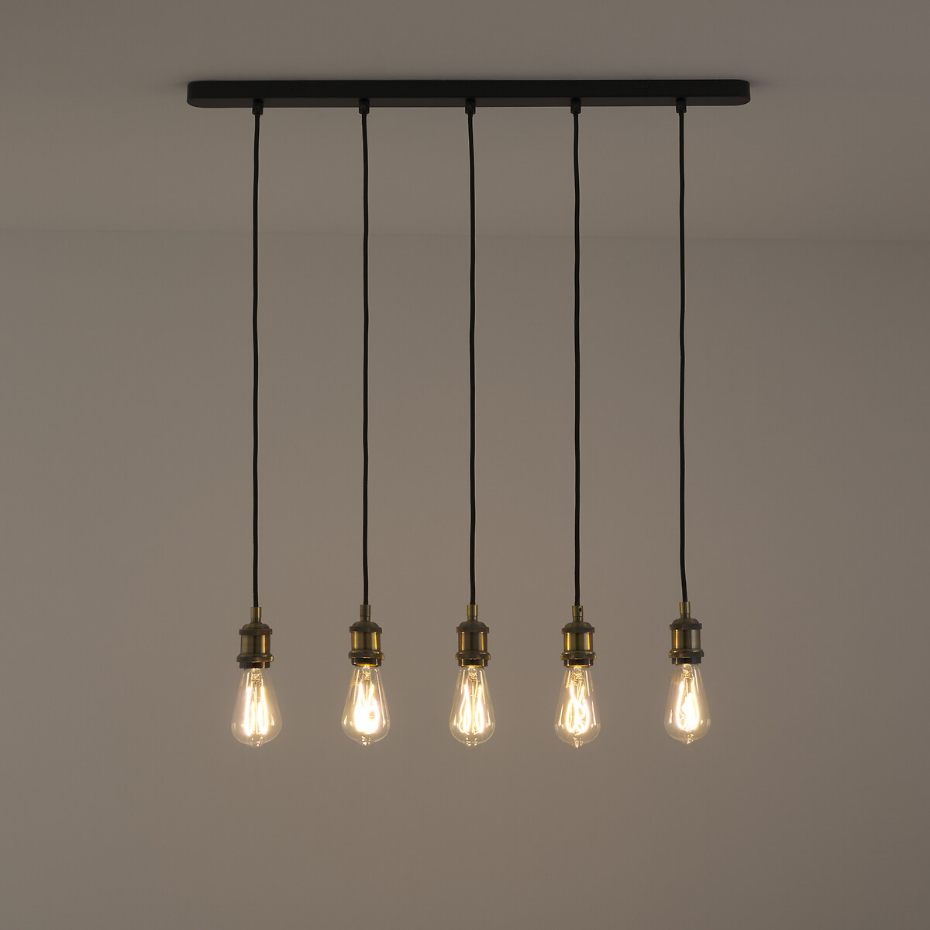 Suspension grappe métal fer et tissu, Palatina