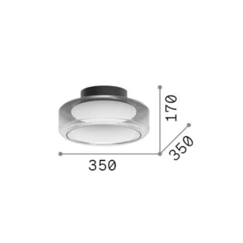 Plafonnier à led intégré en verre Topico