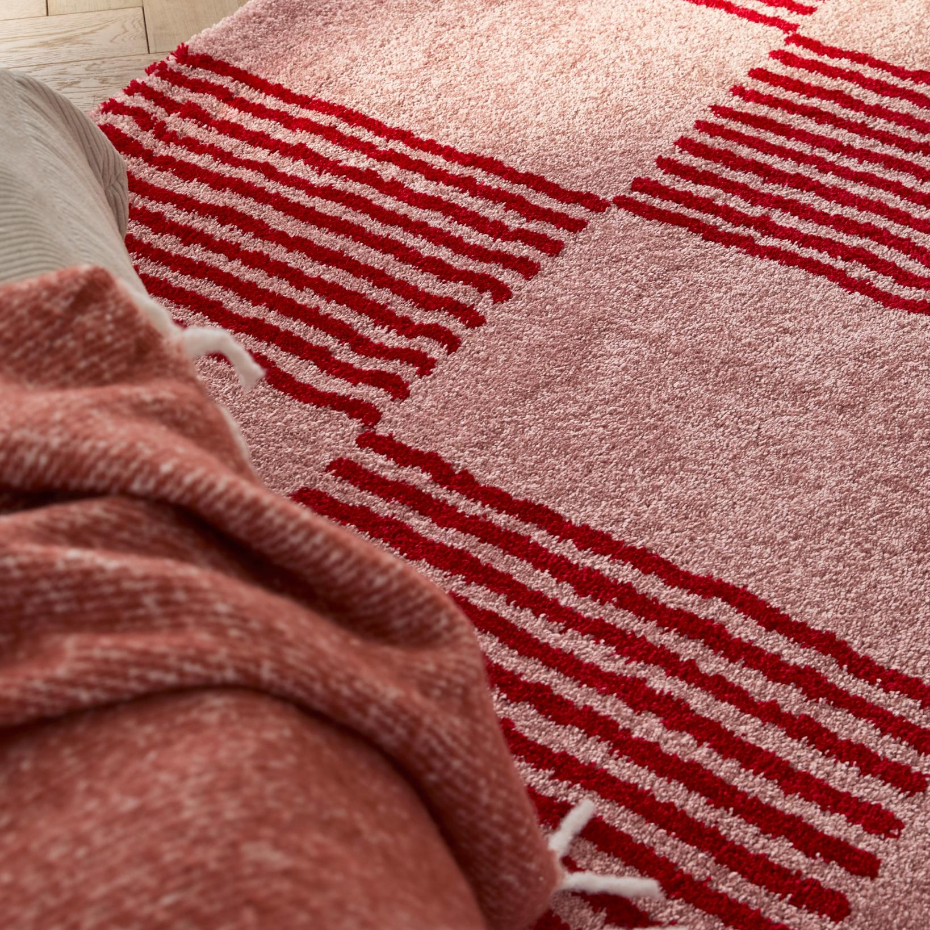 Tapis d'intérieur vintage à damier rayure GROOVY