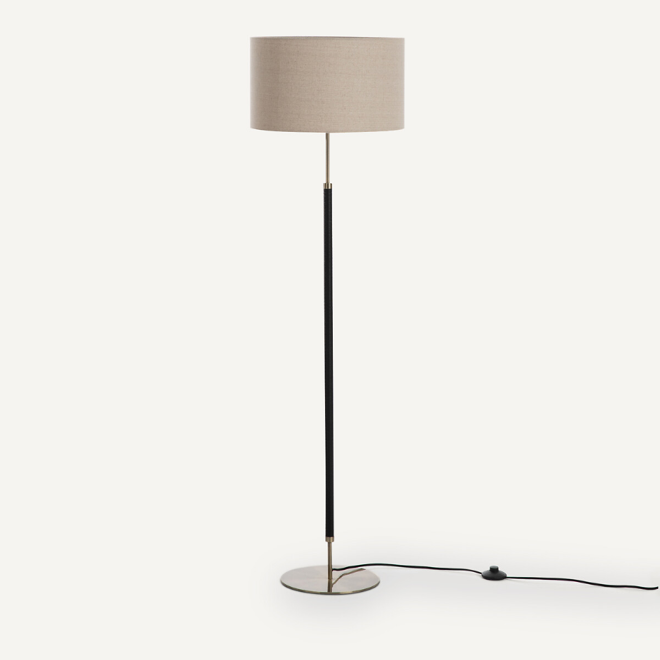 Lampadaire métal fer, laiton et lin, Jihana