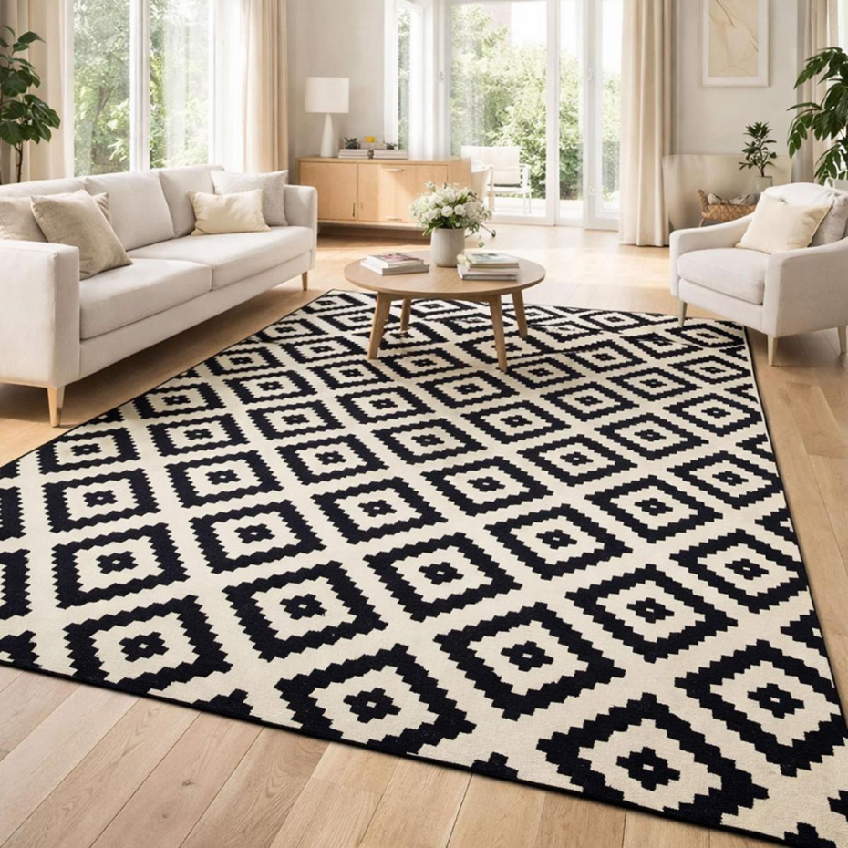Tapis salon et chambre tissé motif scandinave LYN1 ROMA