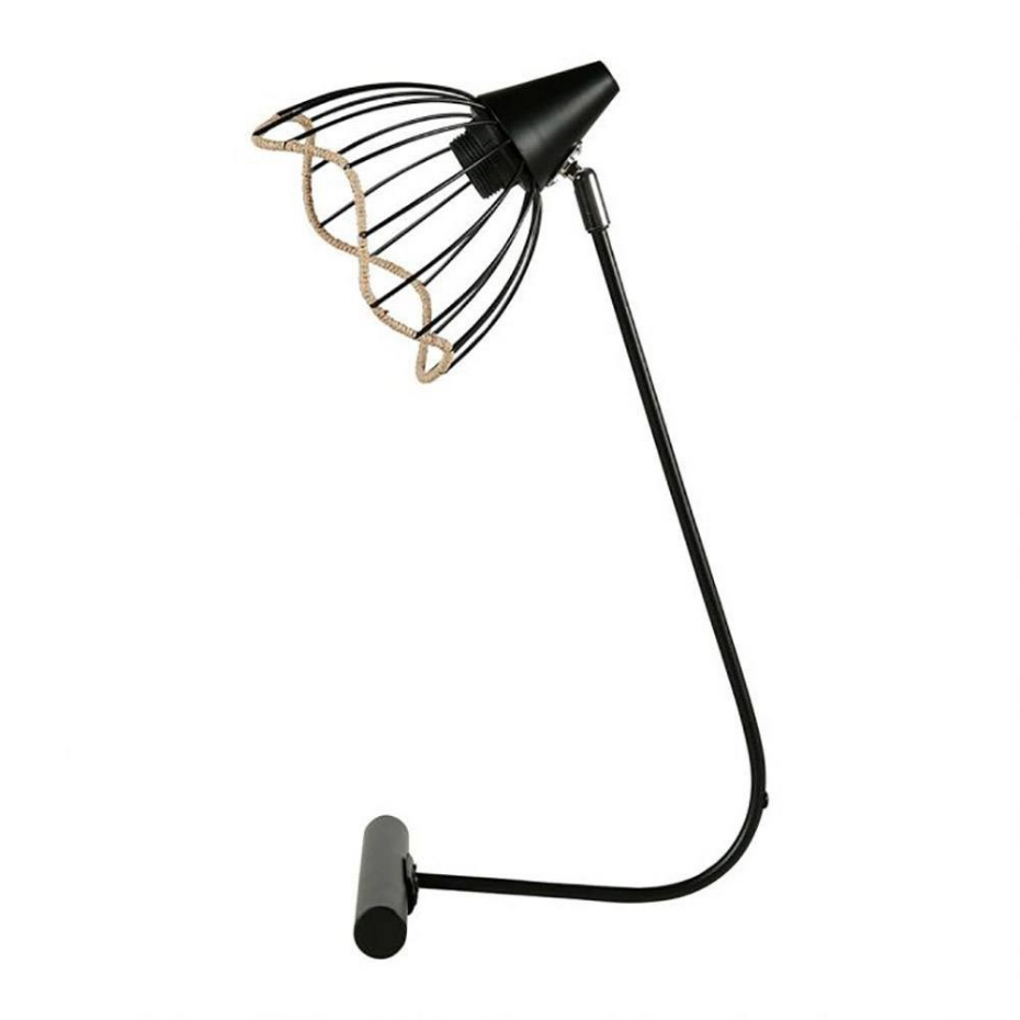 Lampe Métal Noir Abat-jour Filaire Corde