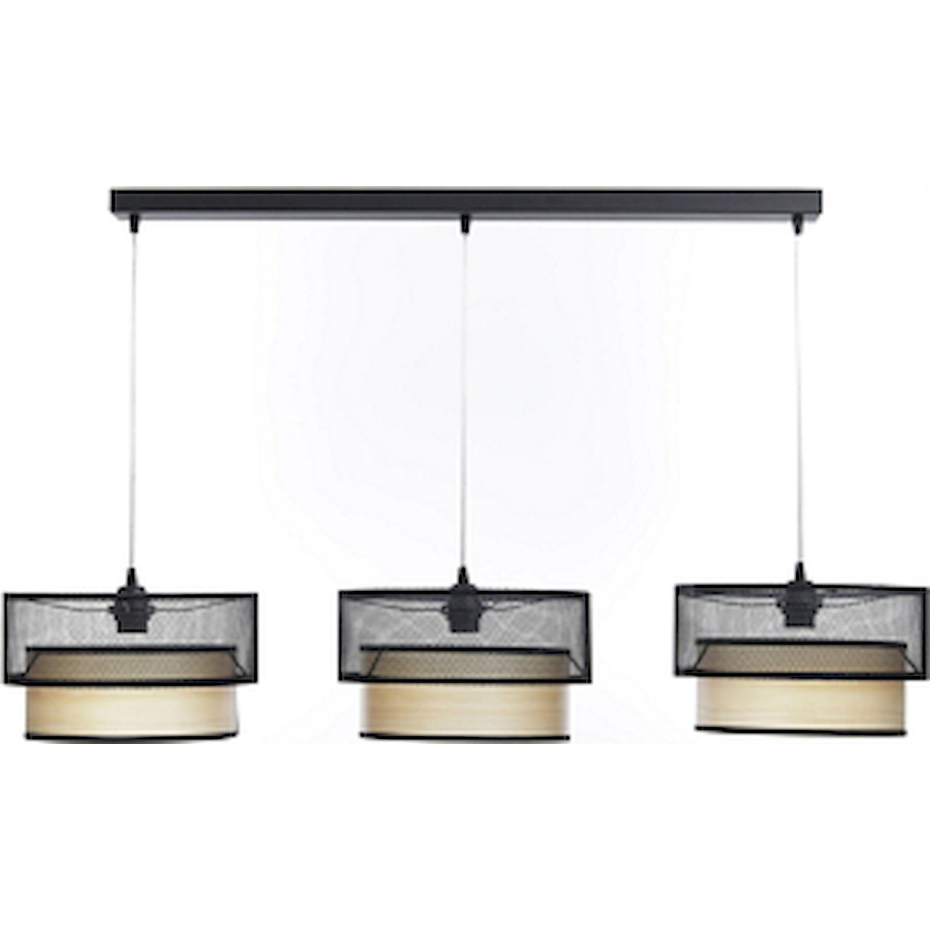 Suspension rectangulaire en PVC effet bois LED Duo ellegant