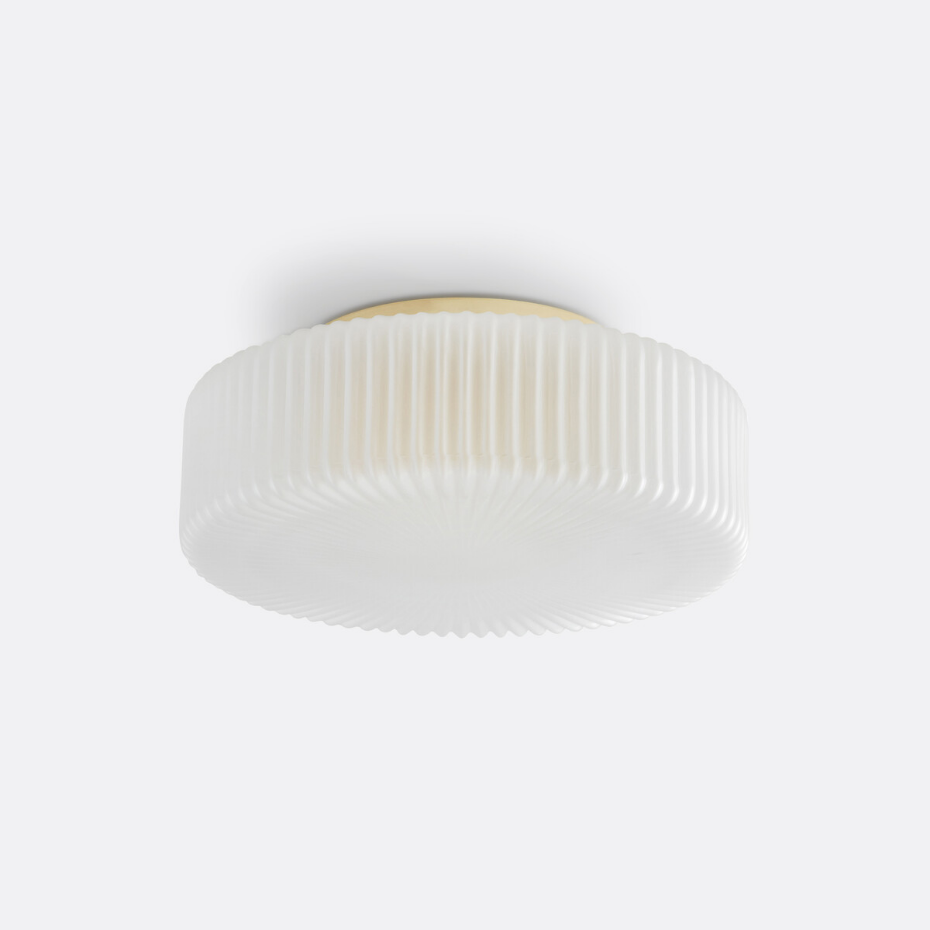 Plafonnier ou applique, en verre strié opaline, PHÉRADÉ