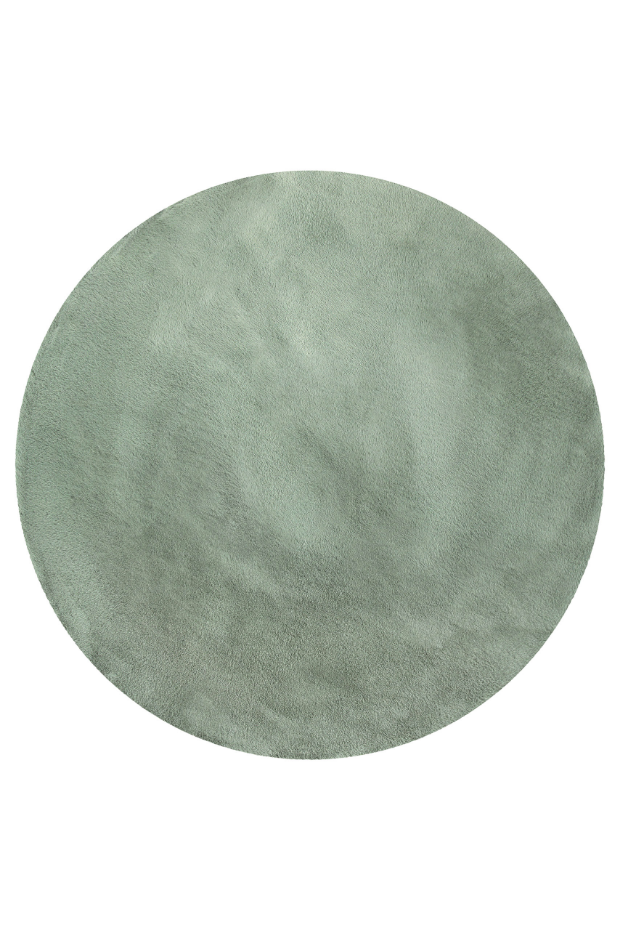 Tapis salon rond doux sensation peau de lapin ,  Anna
