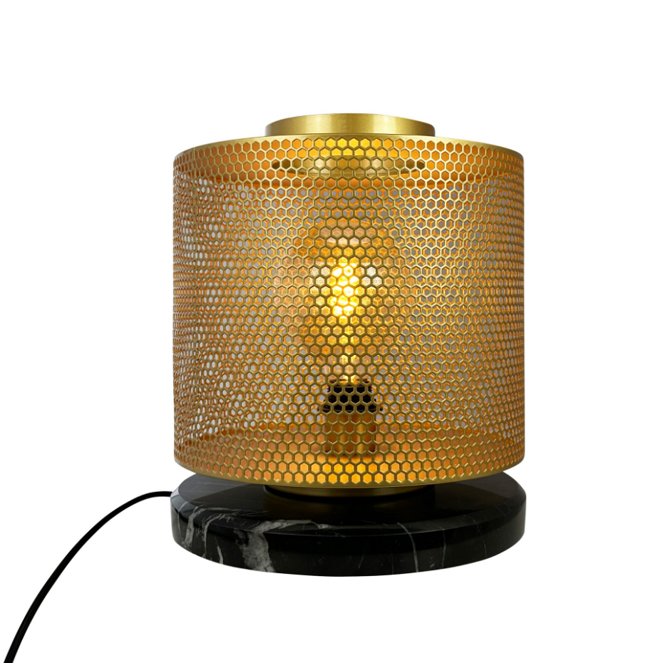 Lampadaire en Métal brass/marble Nantes