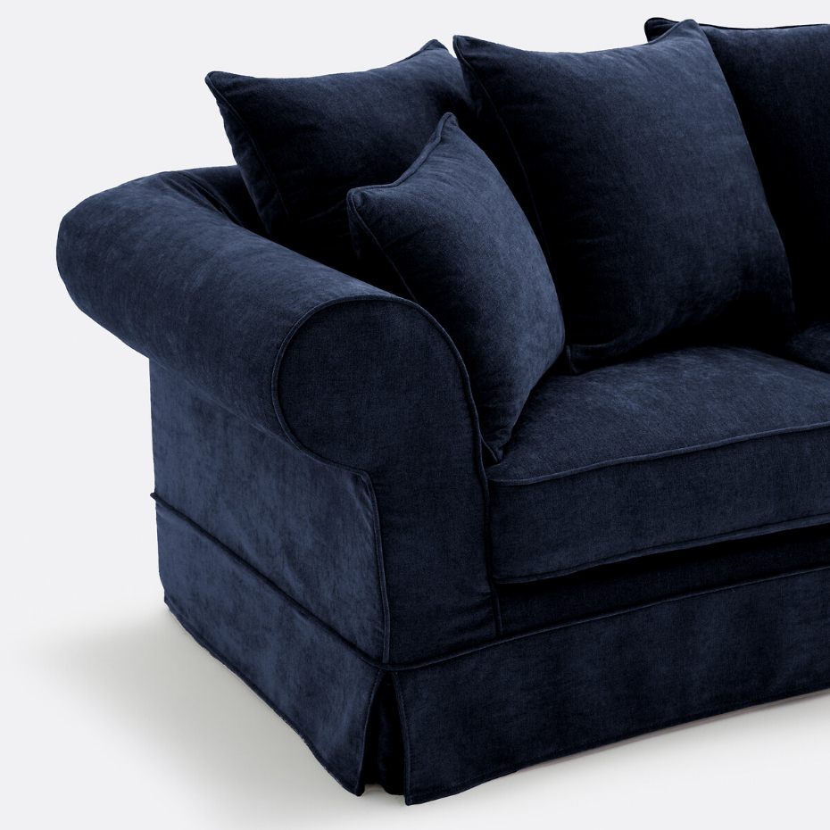 Canapé droit, convertible, 2 ou 3 places, en polyester chiné, ADELIA