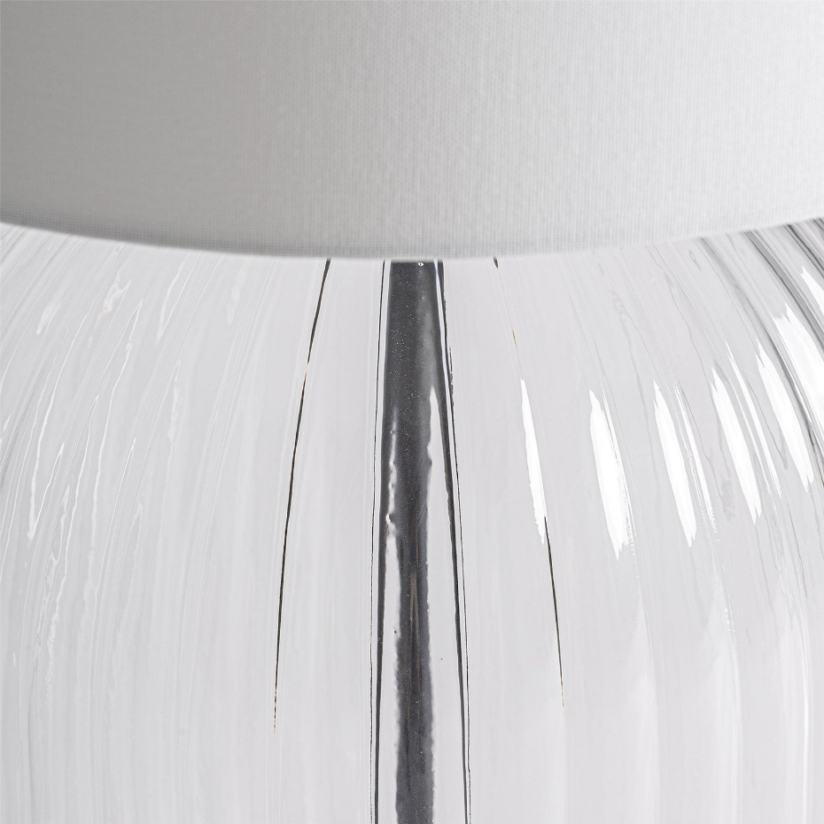 Lampe de salon en verre transparent finition vieillie