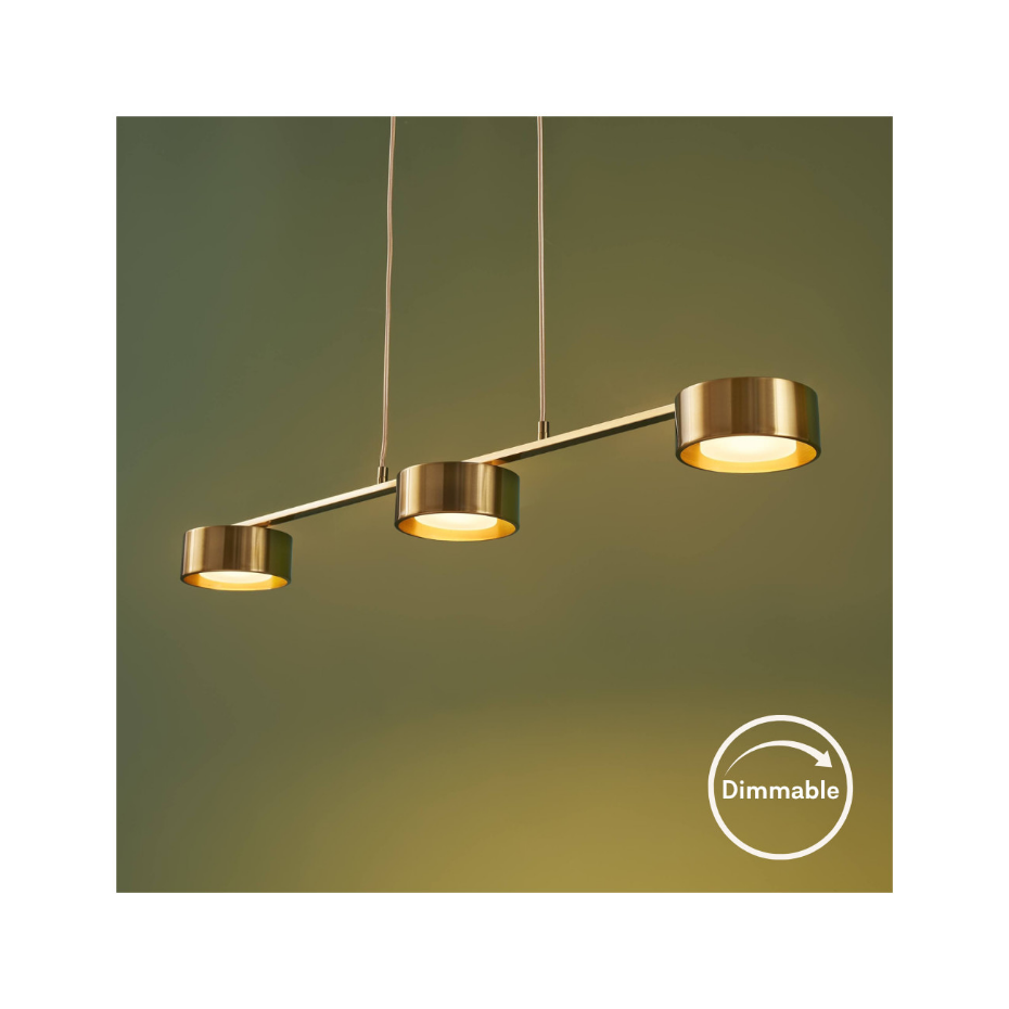 Suspension LED longiligne dorée - PRINS