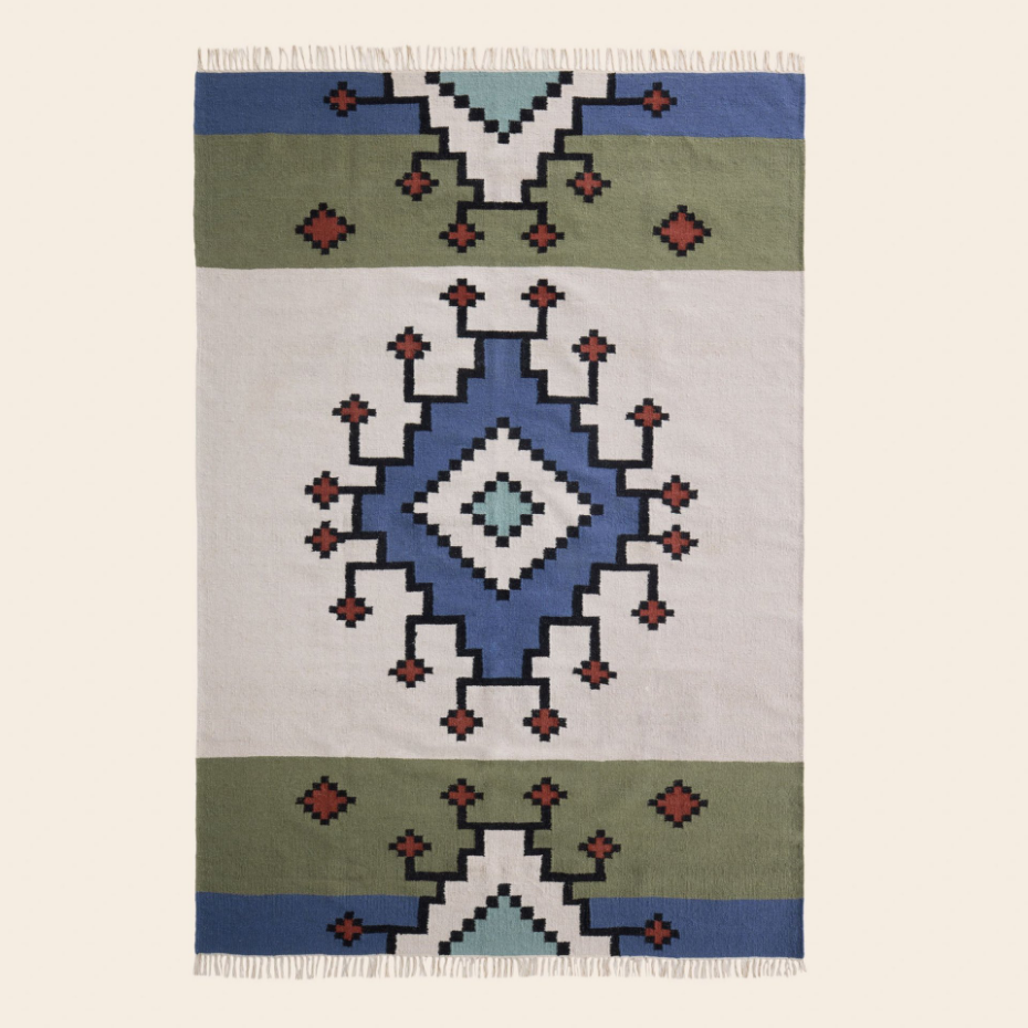 Tapis de sol en Tissé plat 100% laine  BOUEKRI