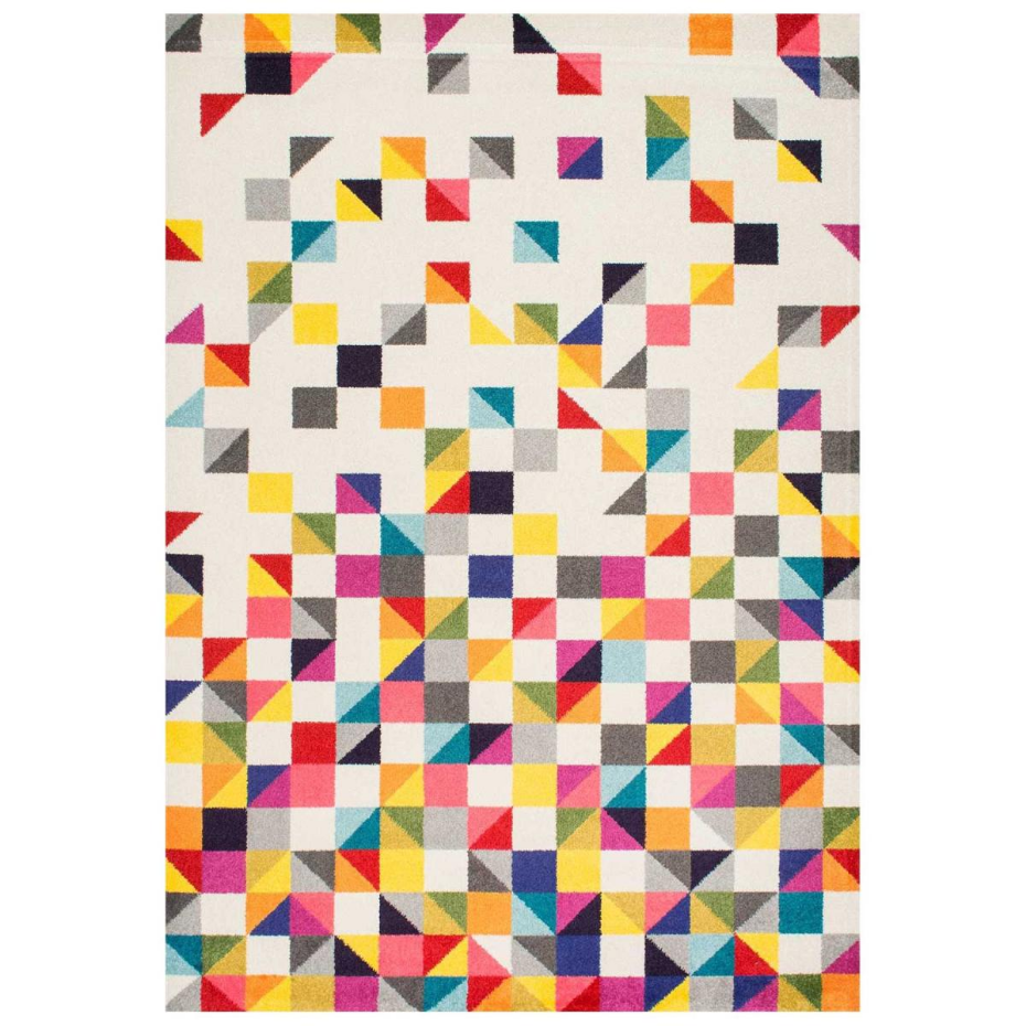 Tapis salon et chambre tissé motif géométrique LYN6 BOUTIK