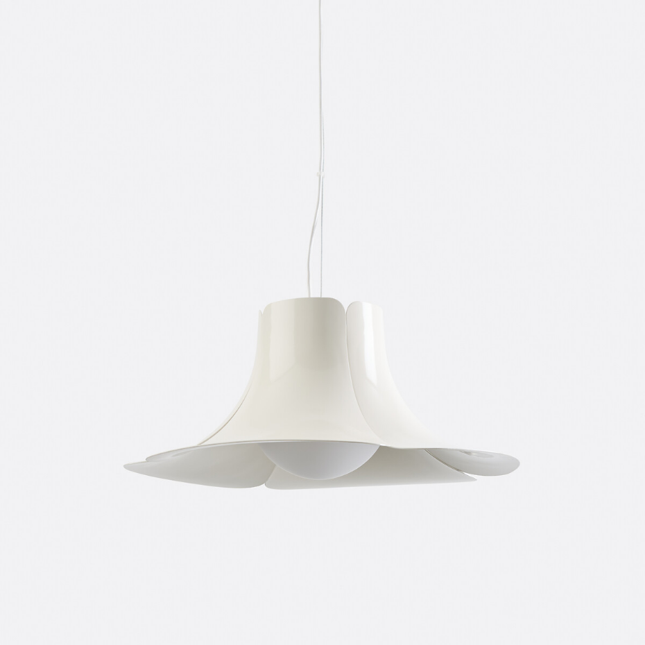 Suspension pétales métal fer et opaline Ø48 cm, Tessen