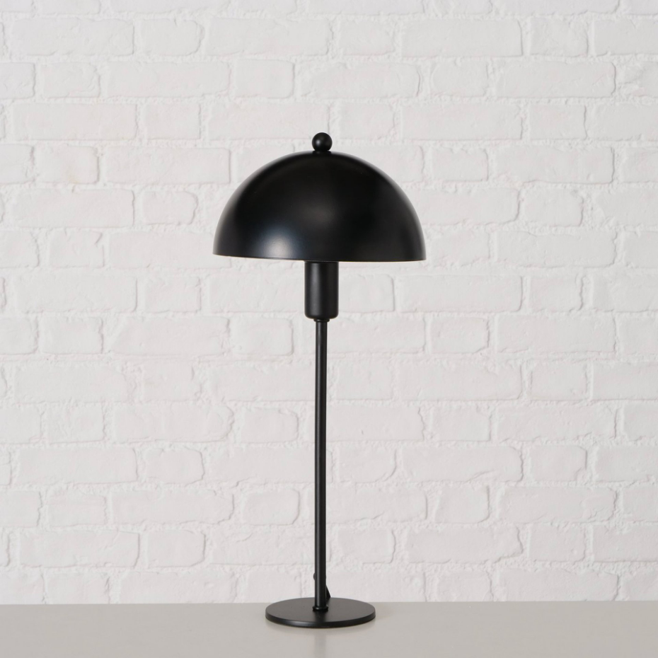 Lampe à poser champignon en métal noir 18x18x41cm