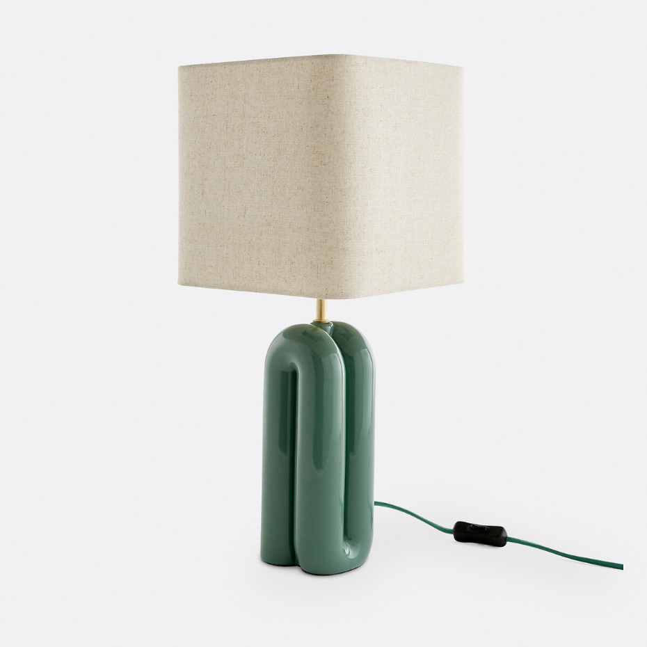 Lampe à poser céramique et lin, Malo