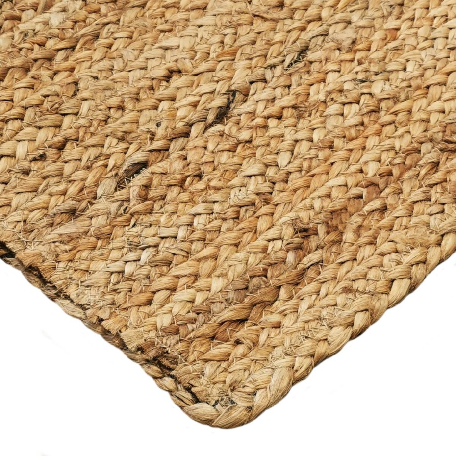 Tapis de salon en jute tressé main motif lignes  SUNNY JUTE
