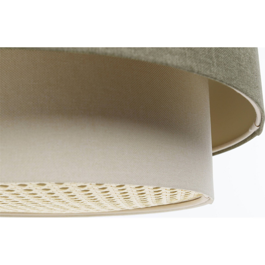 Suspension ronde en tissu et rotin Boho Elegant