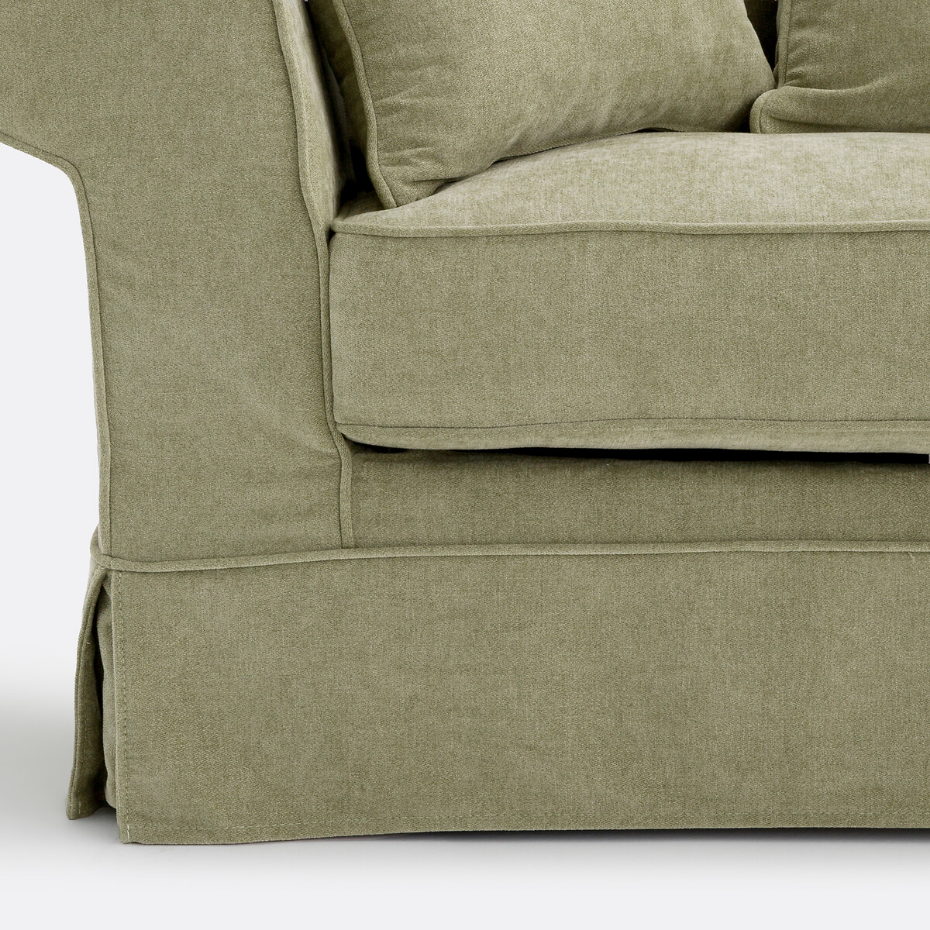 Canapé droit, convertible, 2 ou 3 places, en polyester chiné, ADELIA