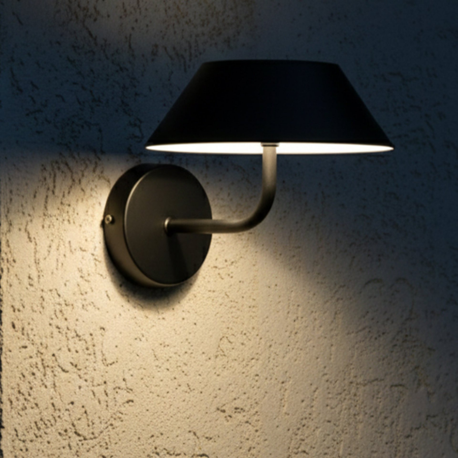 Applique murale solaire NERIO noir H19cm