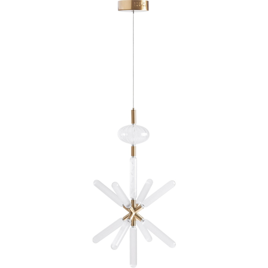 Lustre art déco en cristal fumé suspendu