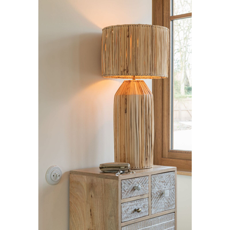 Lampe de salon en fibre naturelle feuille de bananier Ulysses