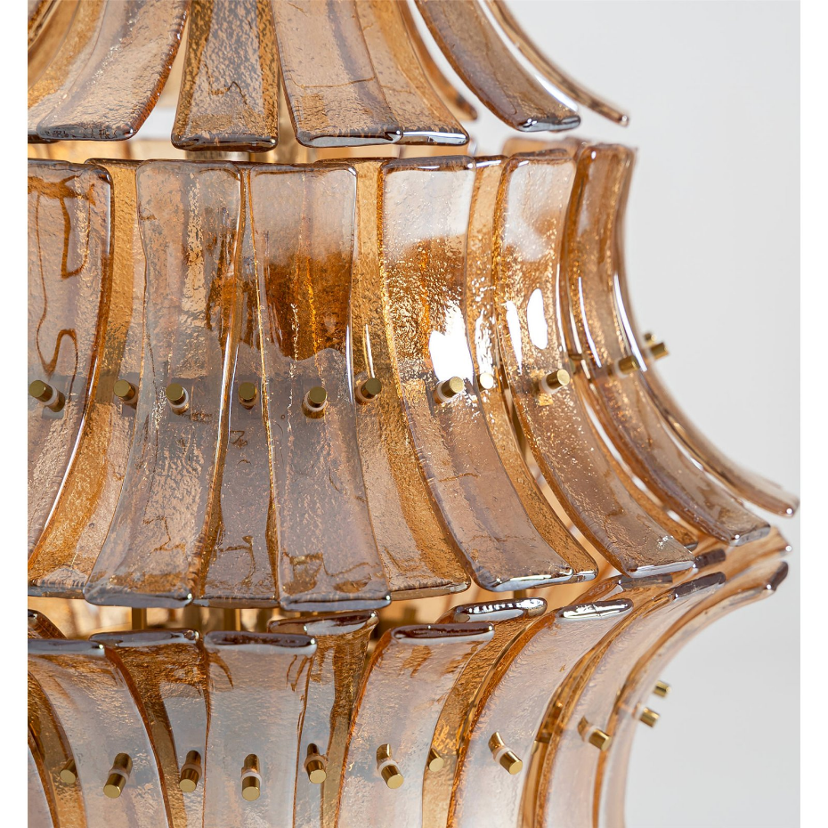 Lustre vintage en cristal finition marbrée
