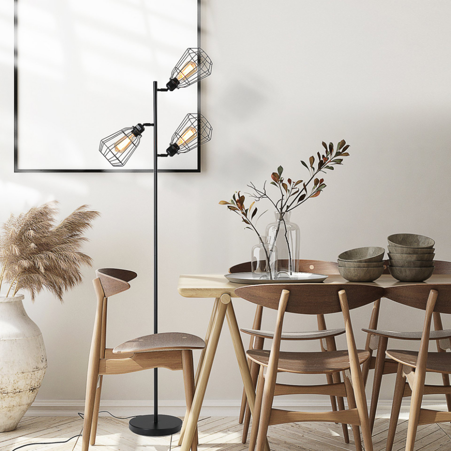 Lampadaire design industriel 3 abat-jours