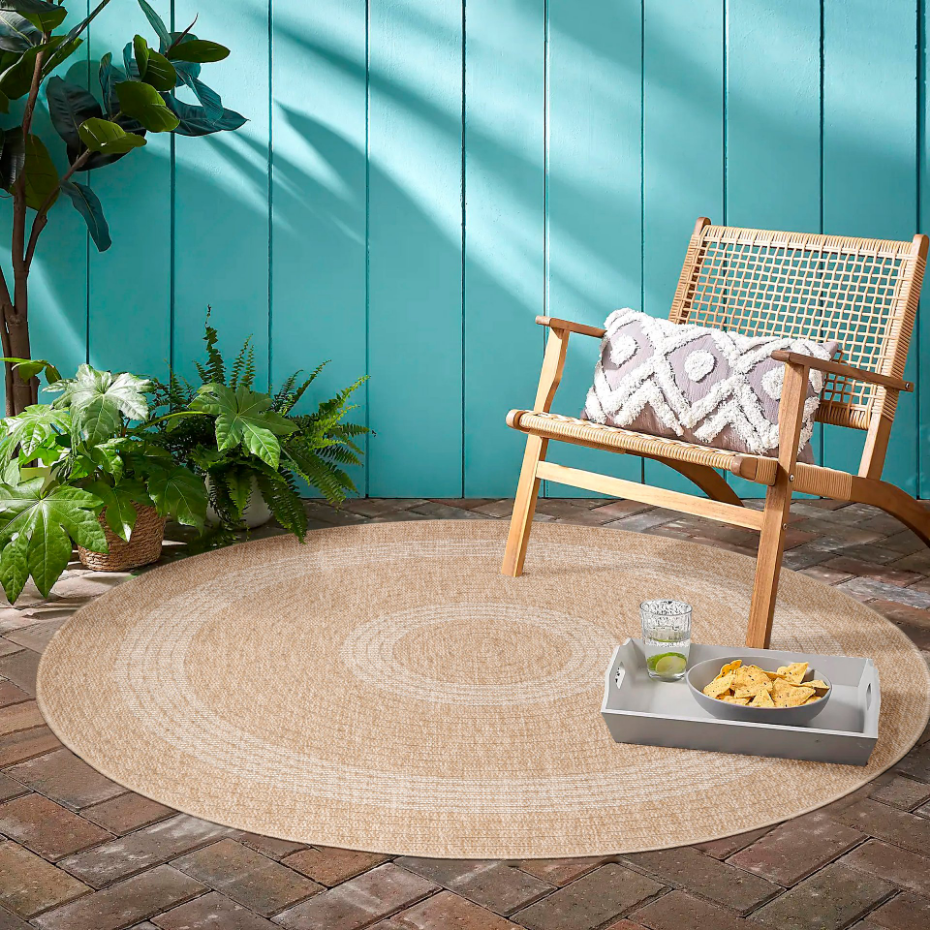 Tapis extérieur rond bicolore COMILLA