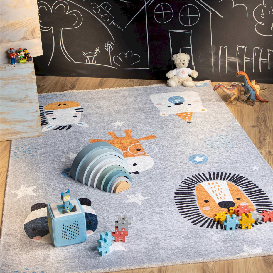 Tapis enfant en coton motifs animaux Joanna