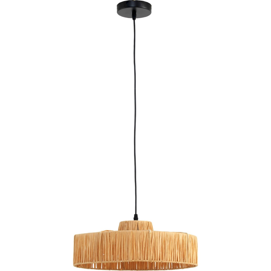 Suspension ronde en fibres naturelles artisanale