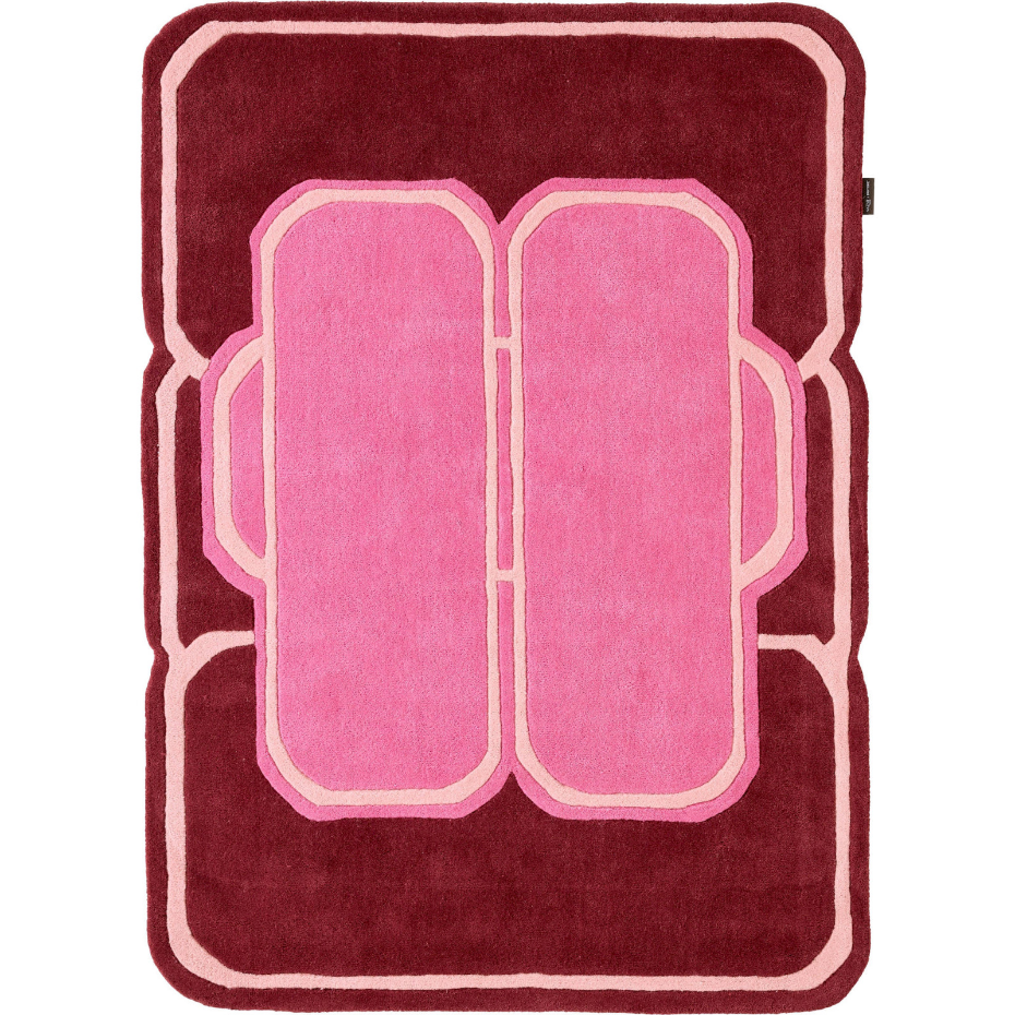 Tapis rectangulaire en laine et coton Nuage sucré