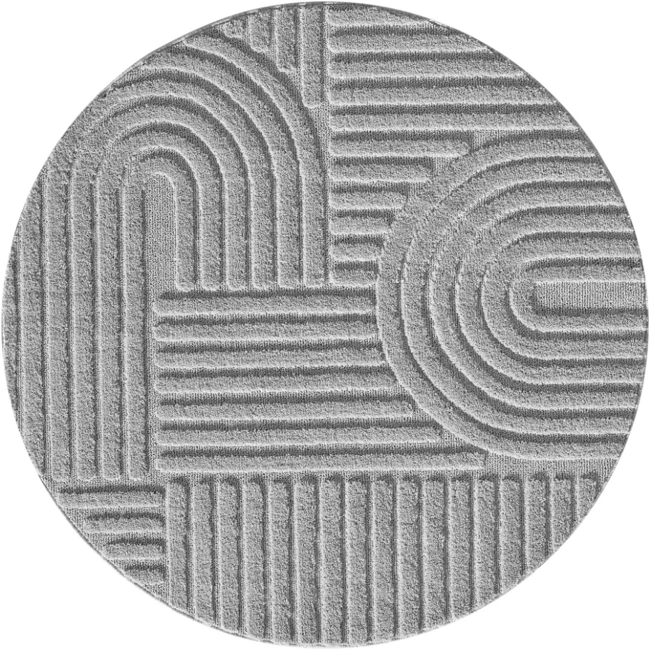 Tapis intérieur rond à relief TURIN